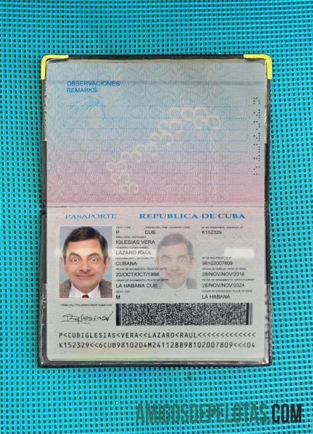 Passaporte Cuba 2018 Presente Photolook exemplo real